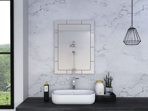 Modern Beveled Tile Design Wall Mirror