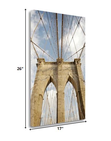 17" Modern and Sleek Architectural Brooklyn Bridge Gallery Wrap Canvas Wall Art