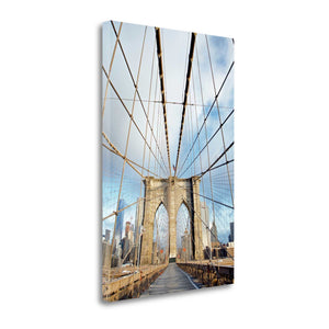 19" Sleek Architectural Brooklyn Bridge Gallery Wrap Canvas Wall Art