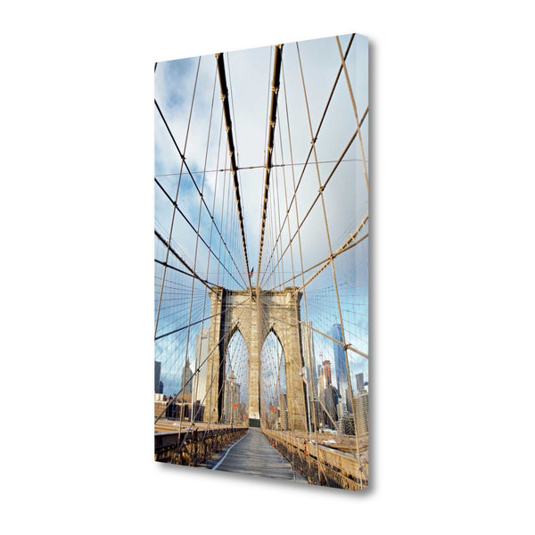 19" Sleek Architectural Brooklyn Bridge Gallery Wrap Canvas Wall Art