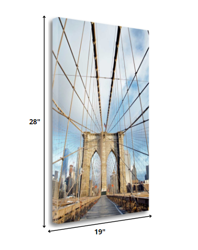 19" Sleek Architectural Brooklyn Bridge Gallery Wrap Canvas Wall Art