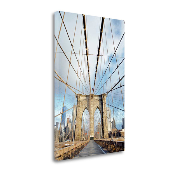 19" Sleek Architectural Brooklyn Bridge Gallery Wrap Canvas Wall Art