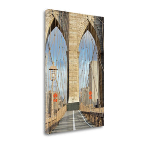 21" Modern Photograph of Brooklyn Bridge Crossing Gallery Wrap Canvas Wall Art