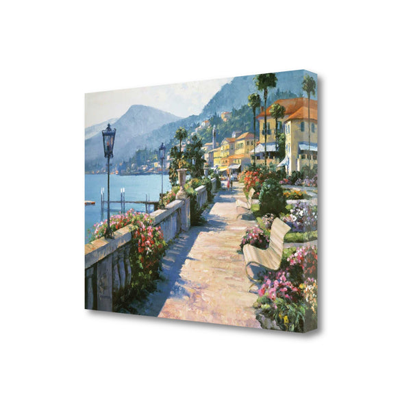 23" Coastal Promenade Print on Gallery Wrap Canvas Wall Art