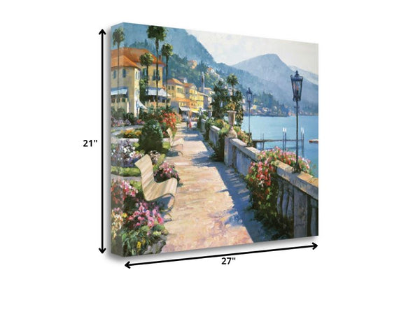 27" Coastal Promenade Print on Gallery Wrap Canvas Wall Art