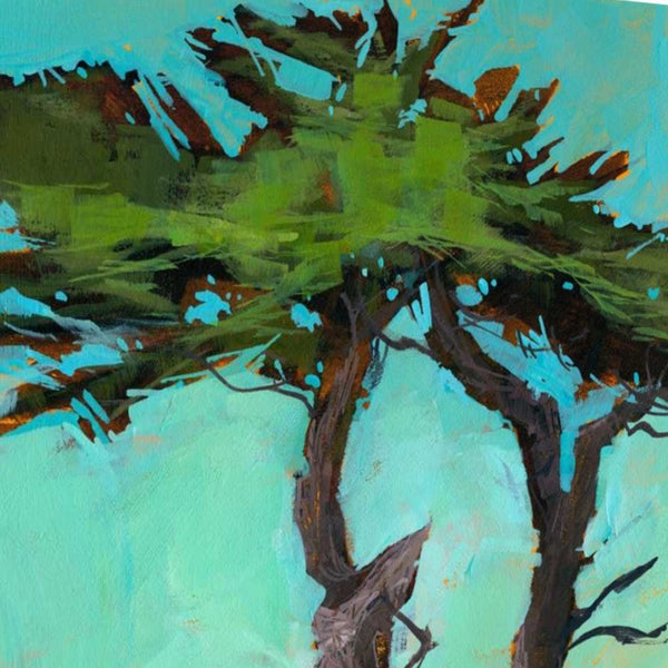 28" Abstract Green Tree 2 Giclee Wrap Canvas Wall Art