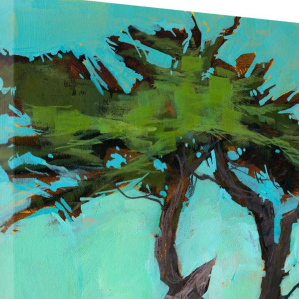 32" Abstract Green Tree 3 Giclee Wrap Canvas Wall Art