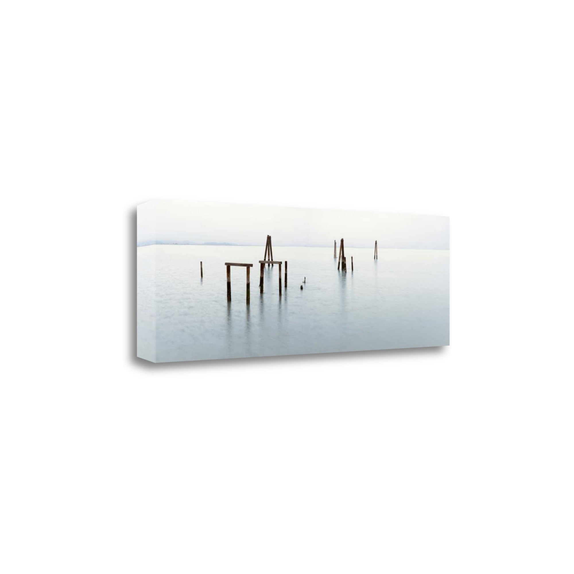 40" Abandoned Group of Piers In the Mist Giclee Wrap Canvas Wall Art