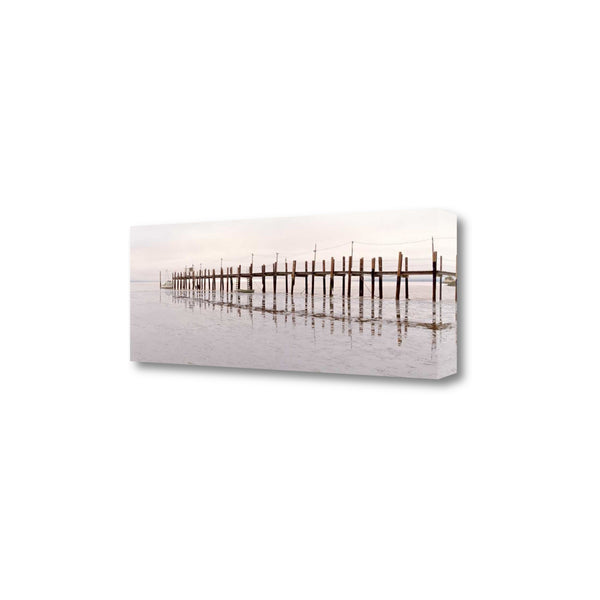 40" Old Fishing Pier Over Tranquil Waters Giclee Wrap Canvas Wall Art