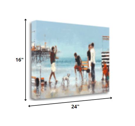 24" Fun at the Beach Giclee Wrap Canvas Wall Art