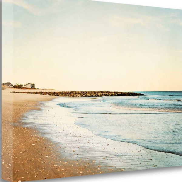 22" Turquoise Backwash Beautiful Coastal Beach Giclee Wrap Canvas Wall Art