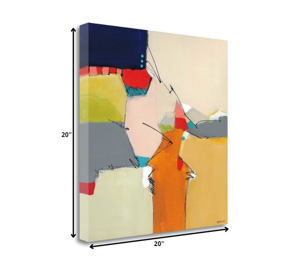 20" Contemporary and Colorful Coastal Print on Gallery Wrap Canvas Wall Art