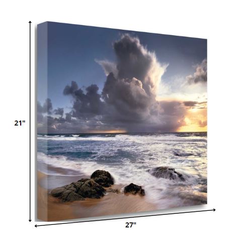 Beach Sunrise View 2 Giclee Wrap Canvas Wall Art