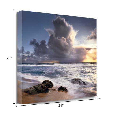 Beach Sunrise View 3 Giclee Wrap Canvas Wall Art