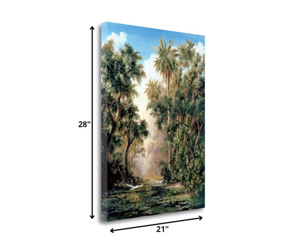 21" Tropical Green River Print on Gallery Wrap Canvas Wall Art