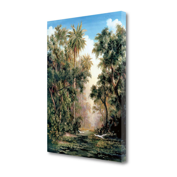 21" Tropical Green River Print on Gallery Wrap Canvas Wall Art