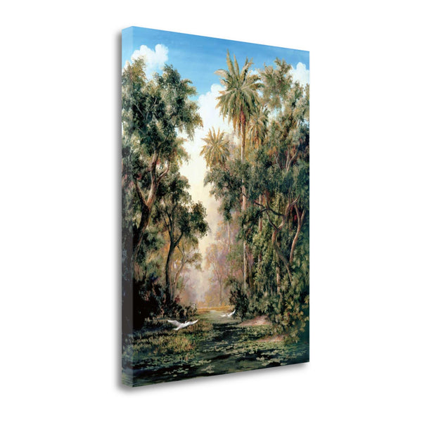 21" Tropical Green River Print on Gallery Wrap Canvas Wall Art