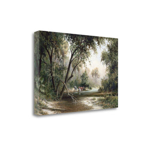 Animals at the Creek 1 Giclee Wrap Canvas Wall Art