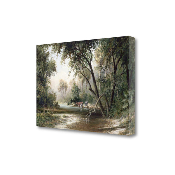 Animals at the Creek 1 Giclee Wrap Canvas Wall Art