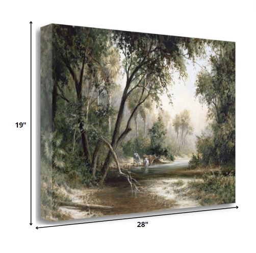 Animals at the Creek 2 Giclee Wrap Canvas Wall Art