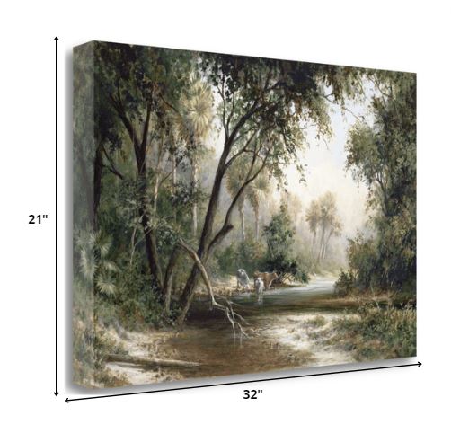 Animals at the Creek 3 Giclee Wrap Canvas Wall Art