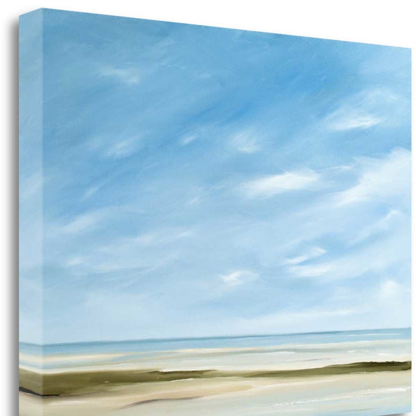 21" Empty Beach on a Bright Sunny Day Giclee Wrap Canvas Wall Art