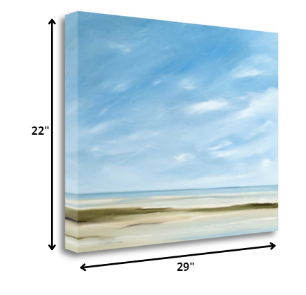 29" Empty Beach on a Bright Sunny Day Giclee Wrap Canvas Wall Art