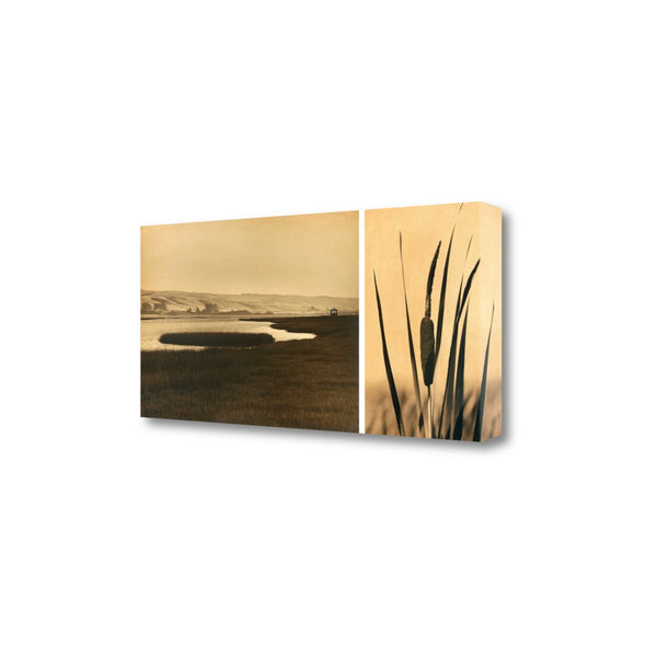 28" By the Water Sepia Tone Giclee Wrap Canvas Wall Art