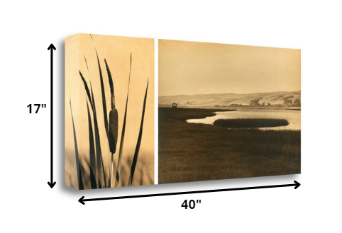 40" By the Water Sepia Tone Giclee Wrap Canvas Wall Art