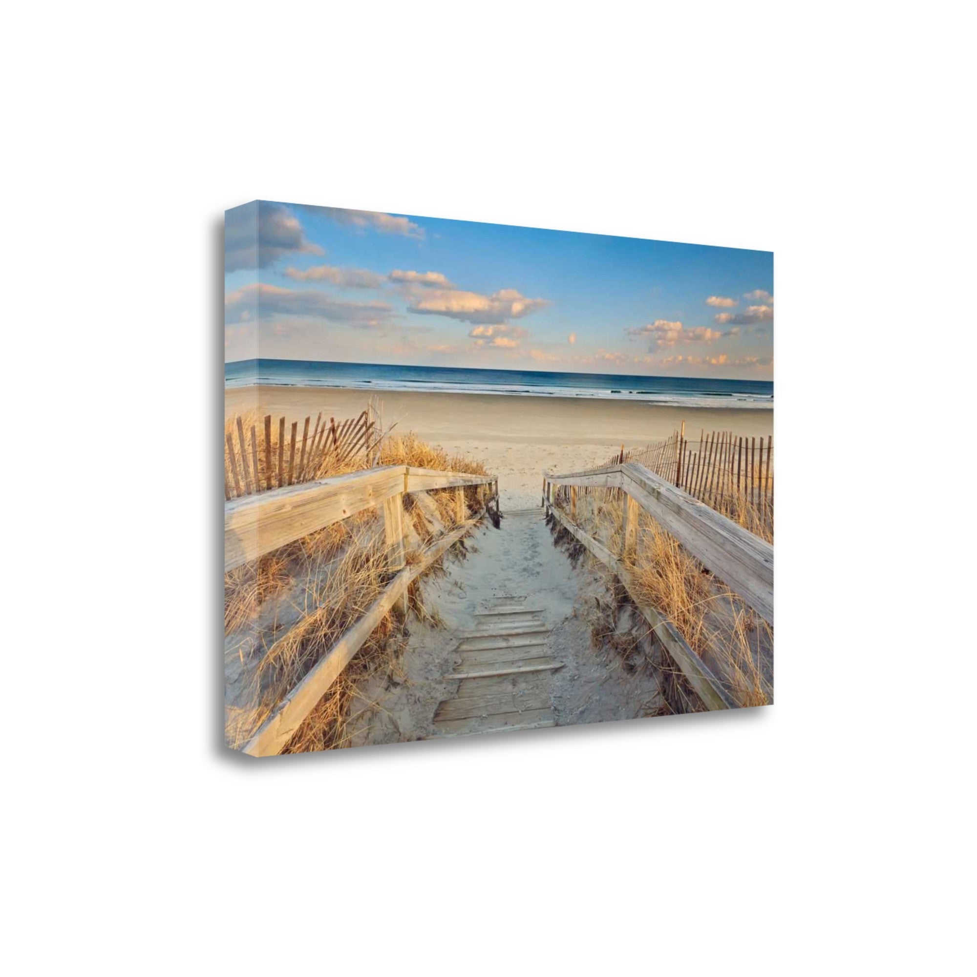 24" Beach Boardwalk to the Ocean Giclee Wrap Canvas Wall Art