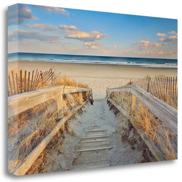 24" Beach Boardwalk to the Ocean Giclee Wrap Canvas Wall Art