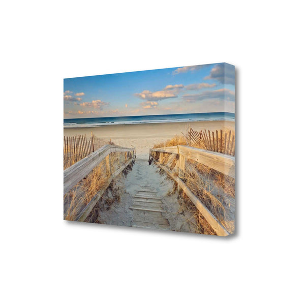 24" Beach Boardwalk to the Ocean Giclee Wrap Canvas Wall Art