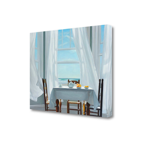 28" Teatime by the Seaside Print on Gallery Wrap Canvas Wall Art