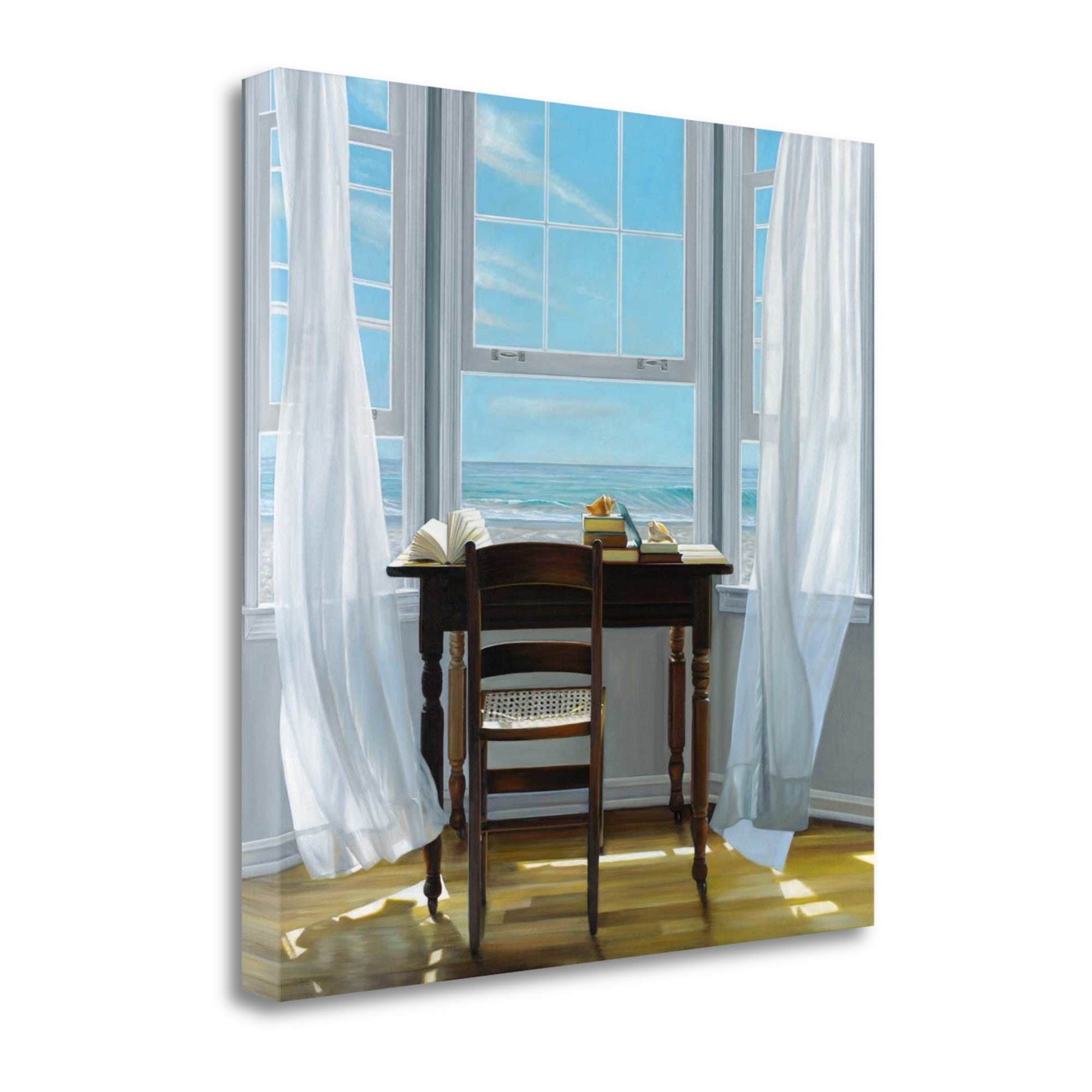 20" Desk with Ocean View 1 Giclee Wrap Canvas Wall Art