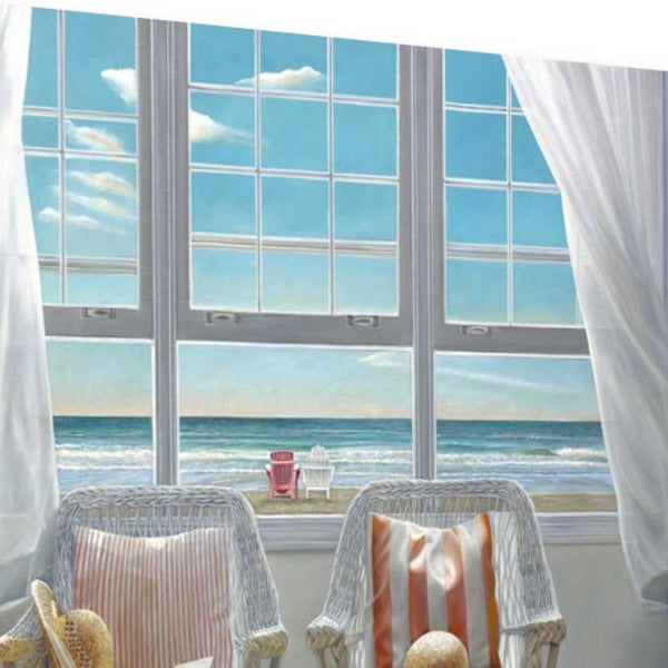 24" Beach House View 1 Giclee Wrap Canvas Wall Art