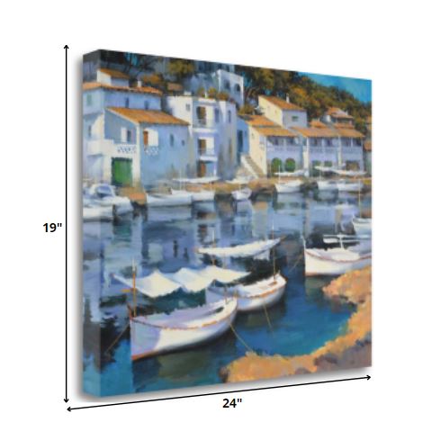 24" Coastal Inspired European Cove Gallery Wrap Canvas Wall Art