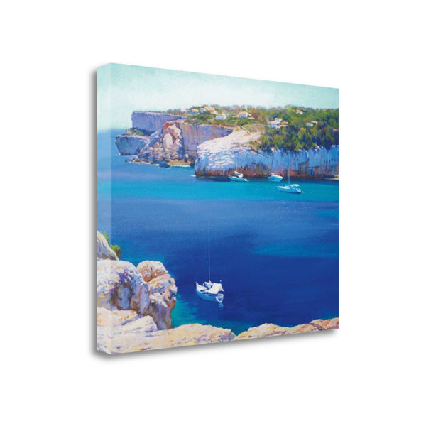 24" Summer Inspired Bright Coastal Cliff View Gallery Wrap Canvas Wall Art