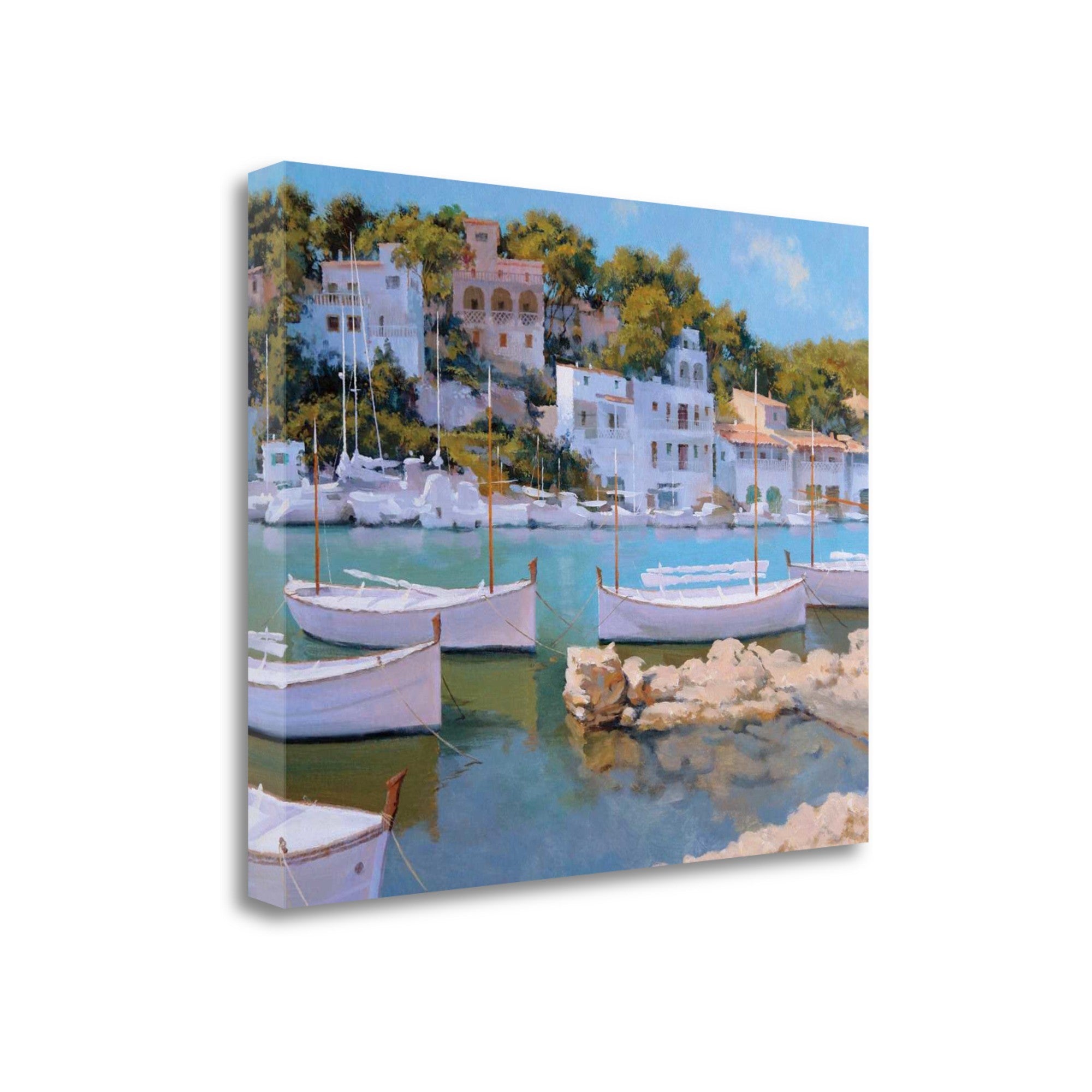 22" Coastal Inspired European Cove Gallery Wrap Canvas Wall Art