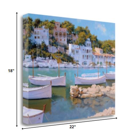 22" Coastal Inspired European Cove Gallery Wrap Canvas Wall Art