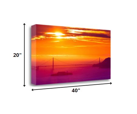 40" Gorgeous Sunset View Giclee Canvas Wall Art