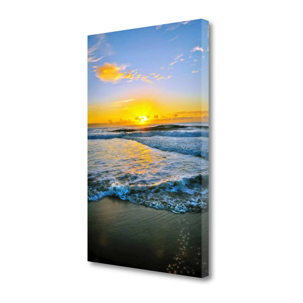 18" Beautiful and Vibrant Sunset at the Beach Giclee Wrap Canvas Wall Art