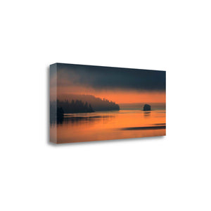 Orange Sunset on Lake 1 Giclee Wrap Canvas Wall Art