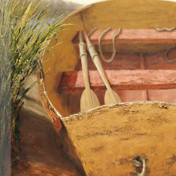 27" Rustic Fishing Boat Print on Gallery Wrap Canvas Wall Art