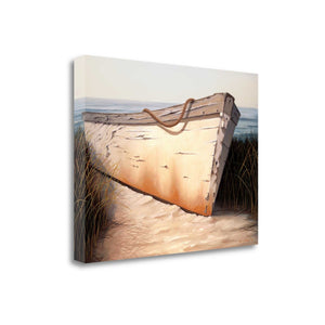 23" Old Fishing Boat On White Sands Giclee Wrap Canvas Wall Art