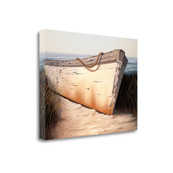 27" Old Fishing Boat On White Sands Giclee Wrap Canvas Wall Art