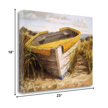 23" Old Rugged Fishing Boat Giclee Wrap Canvas Wall Art