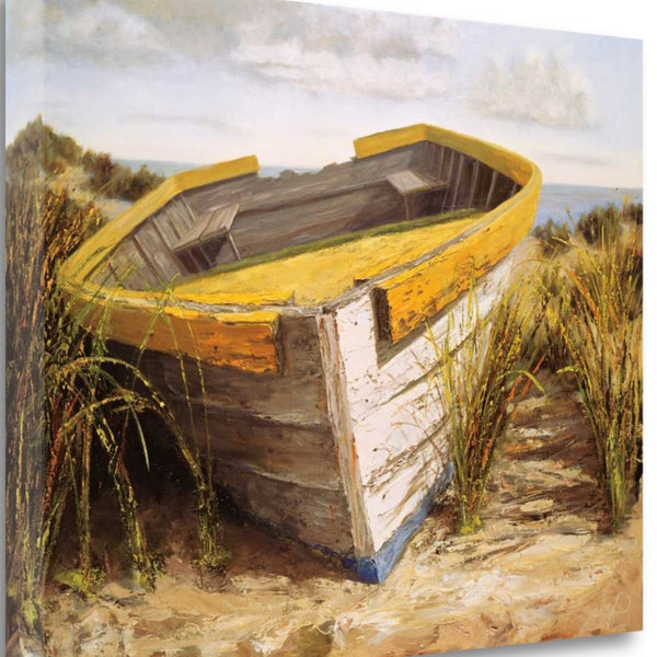 23" Old Rugged Fishing Boat Giclee Wrap Canvas Wall Art