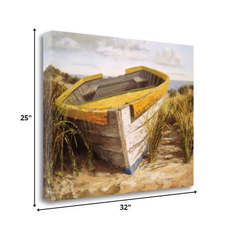 32" Old Rugged Fishing Boat Giclee Wrap Canvas Wall Art