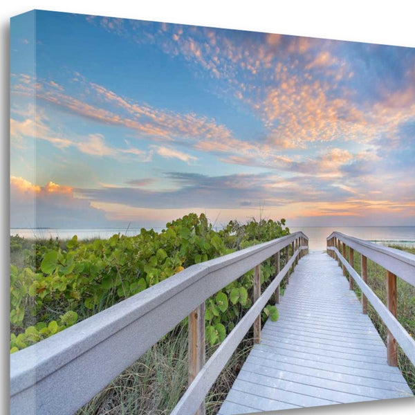 24" Picturesque Sunset Beach View Giclee Wrap Canvas Wall Art