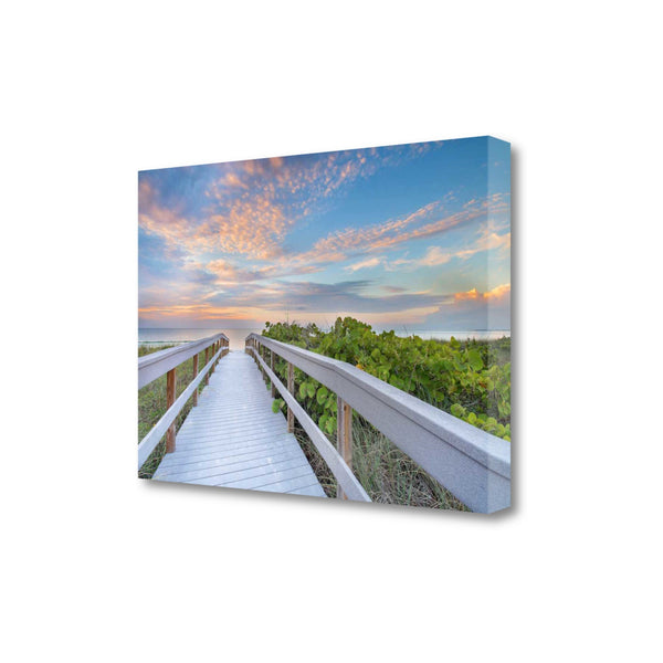 24" Picturesque Sunset Beach View Giclee Wrap Canvas Wall Art